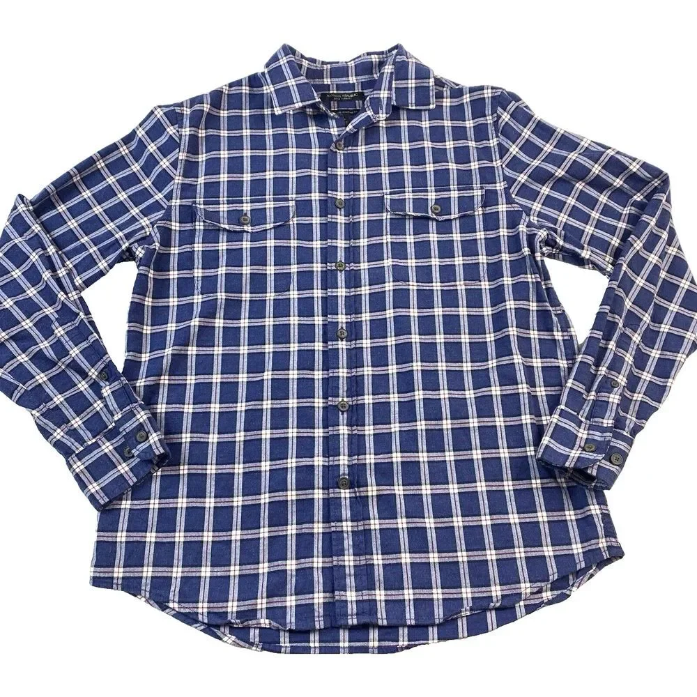 Banana Republic Luxe Flannel Untucked Standard Fit Men's Medium Outdoor Casual